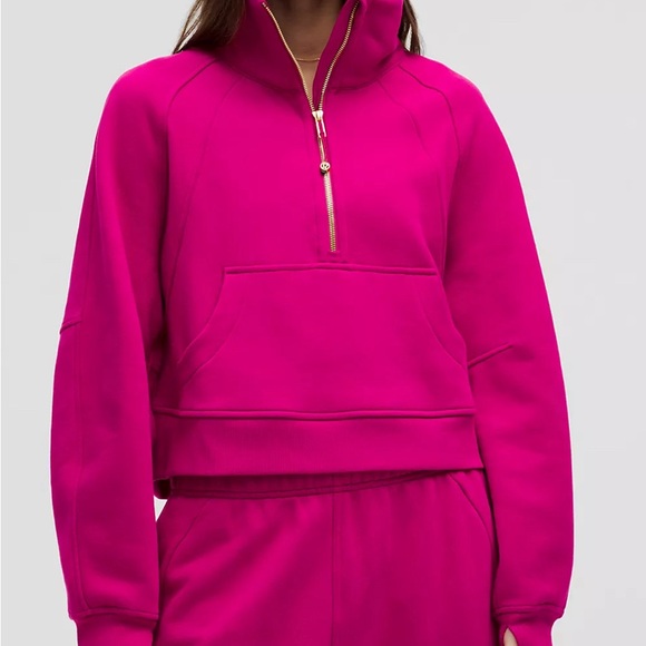 Lululemon Scuba Oversized Funnel Neck Half-zip. Hot pink, size XS/S. - Picture 8 of 11